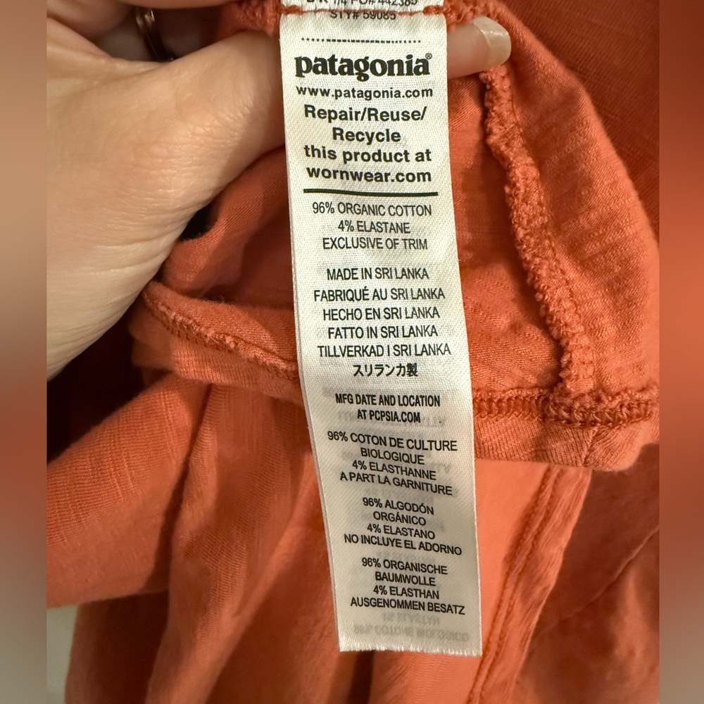 Patagonia Organic Cotton Amber Dawn Dress-Coral Orange - Picture 9 of 10